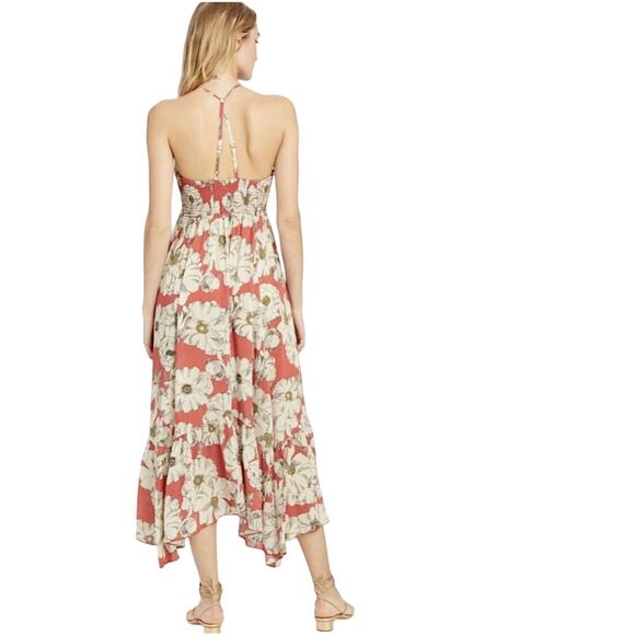 Free People Red and Cream Floral Midi Dress - Picture 8 of 8